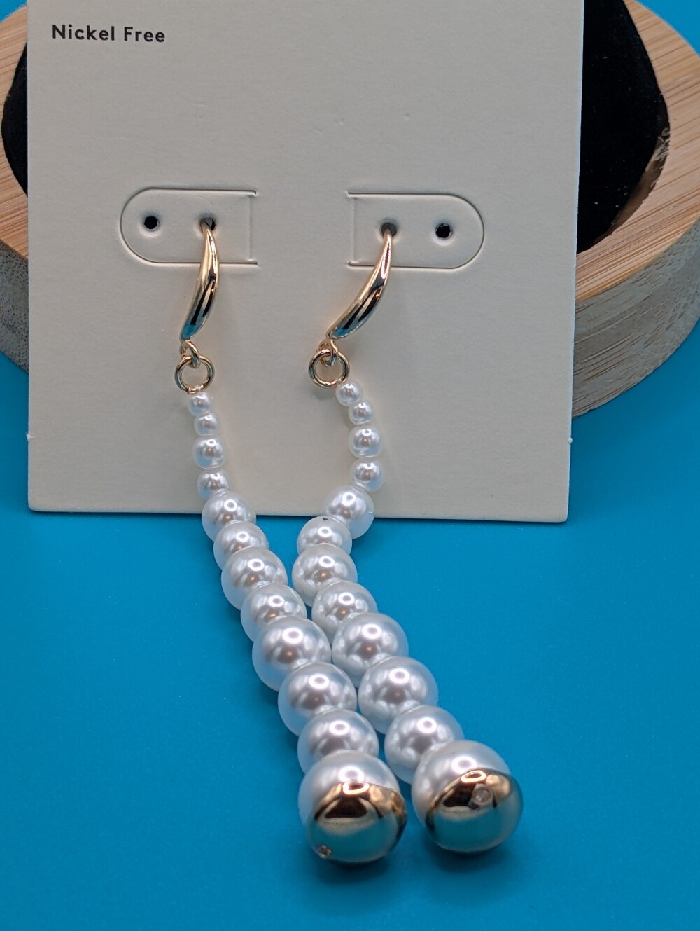 Nordstrom Open Edit Gold & White Pearl Drop Earrings - Elegant Women's Jewelry